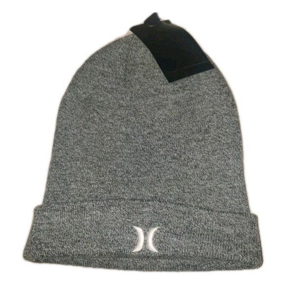 Hurley Other - New Hurley Beanie Cuff knit Hat Gray w/White Logo Adult Unisex OSFA $20